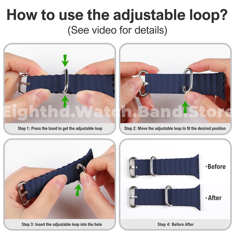 Dây Đeo Đồng Hồ Thông Minh Bằng Silicone Kích Thước 49mm 41mm 45mm 44mm 42mm 40mm 38mm Ultra 8 Pro 7 6 SE 5 4 3 2 1