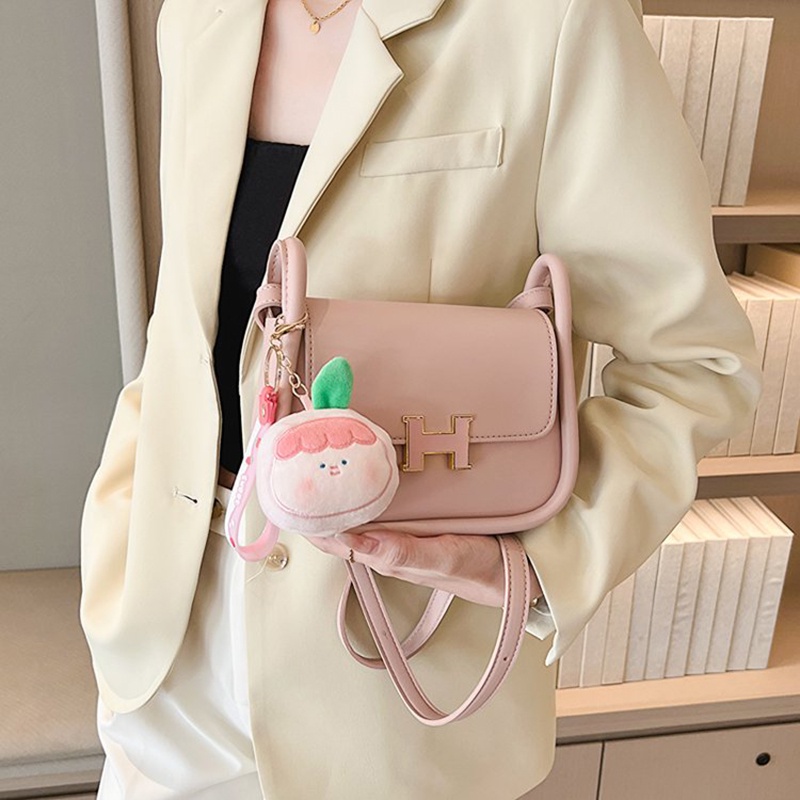 Túi Đeo Chéo Một Bên Vai Hình Vuông Nhỏ Màu Trơn Phong Cách Hàn Quốc Ngọt Ngào Dễ Phối Đồ Cho Nữ