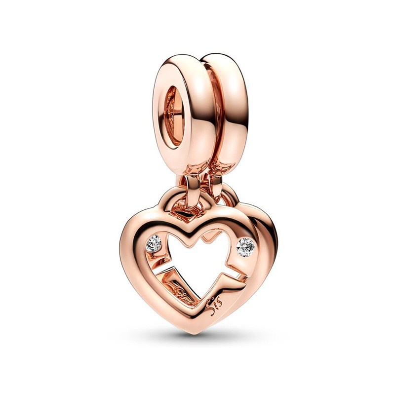 Mặt Dây Chuyền Mạ Bạc S925 Hình Cánh Hoa Hồng