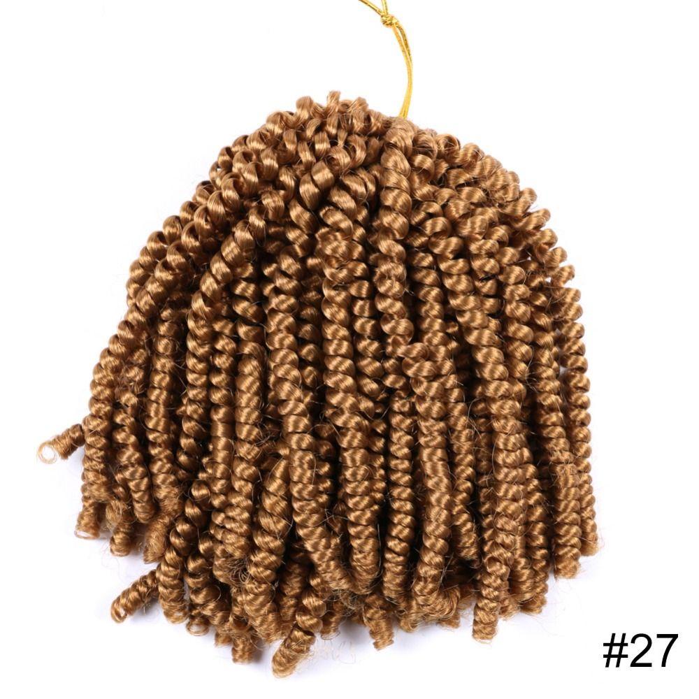 AUGUSTUS Spring Twist Hair High quality Party DIY Women African Faux Locs Short Wigs Brown Synthetic Dreadlock Wig Hair Extensions Ombre Bomb Twist Crochet Hair