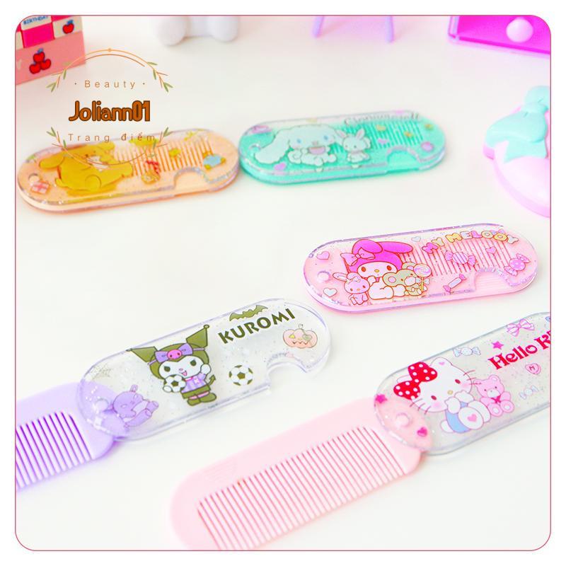 🎐Joliann🎐Lược Chải Tóc Mini Bằng Nhựa Họa Tiết Hoạt Hình Kuromi Melody Dễ Thương Cho Bé Gái