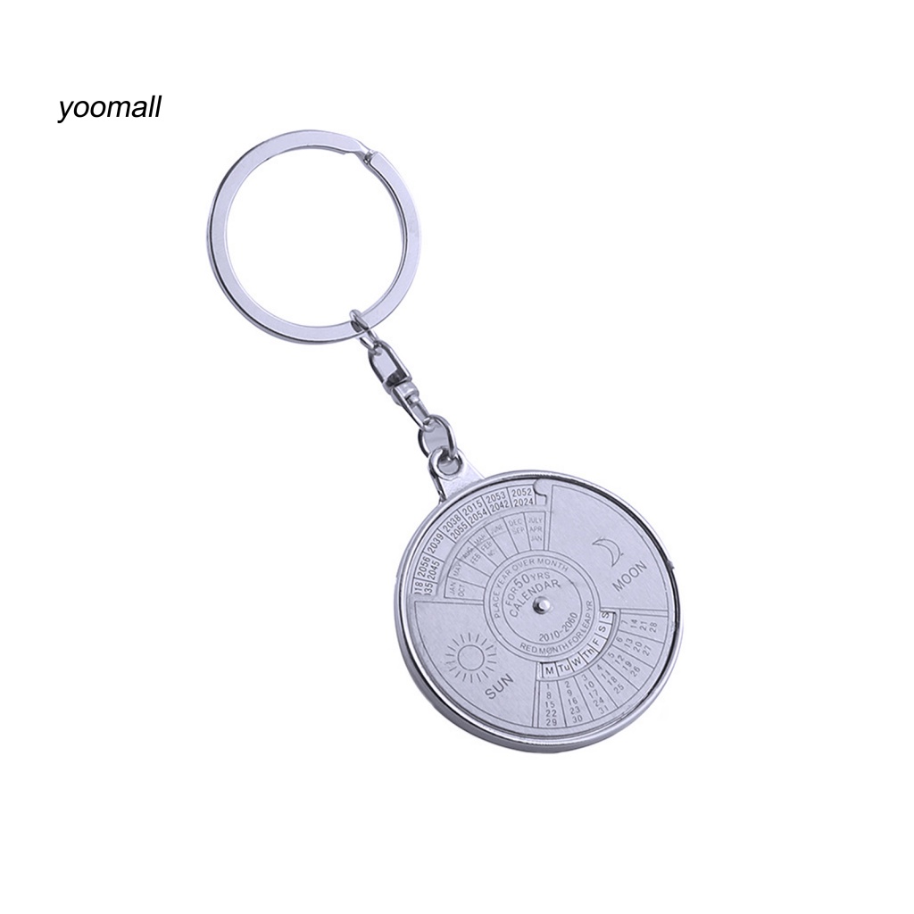 Yo / Lịch Treo Chìa Khóa Trong Suốt 50 Năm Khắc Hình Mặt Trăng Mặt Trời Thủ Công Bằng Thép Không Gỉ Tinh Tế Nhân Vật Trung Quốc Làm Quà Tặng
