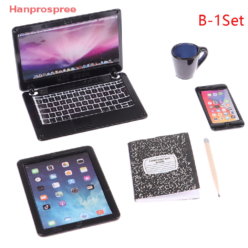 Bộ Mô Hình Đèn Bàn / Laptop / Điện Thoại / Cốc / Máy Tính Bảng Trang Trí Nhà Búp Bê 1: 12