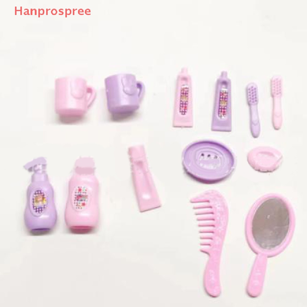 Set 13 Món Đồ Nội Thất Phòng Tắm Cho Búp Bê Tỉ Lệ 1: 12