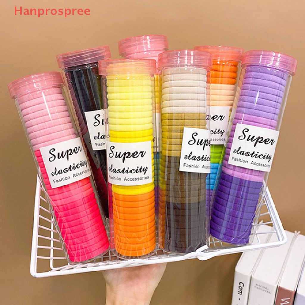 Set 30 Dây Buộc Tóc Cao Su Co Giãn Màu Trơn Dễ Thương Cho Bé Gái