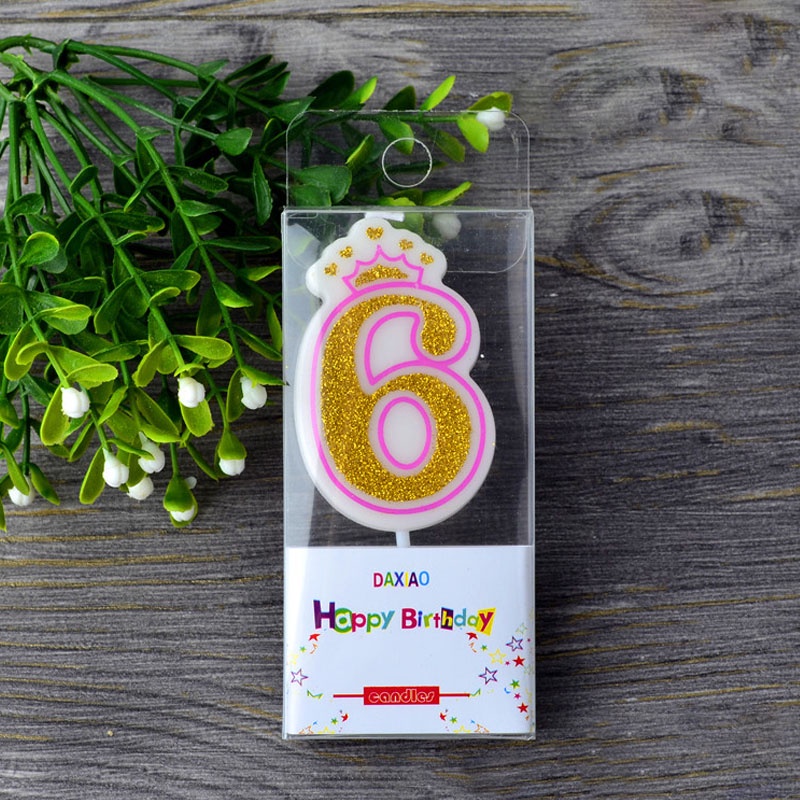 Nến Trang Trí Bánh Kem Sinh Nhật Hình Số 0-9 Vương Miện Không Khói