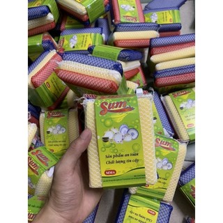 (HanPu Sỉ) 3 Miếng Mút Lưới Xịn Rửa Chén Thương Hiệu Sum