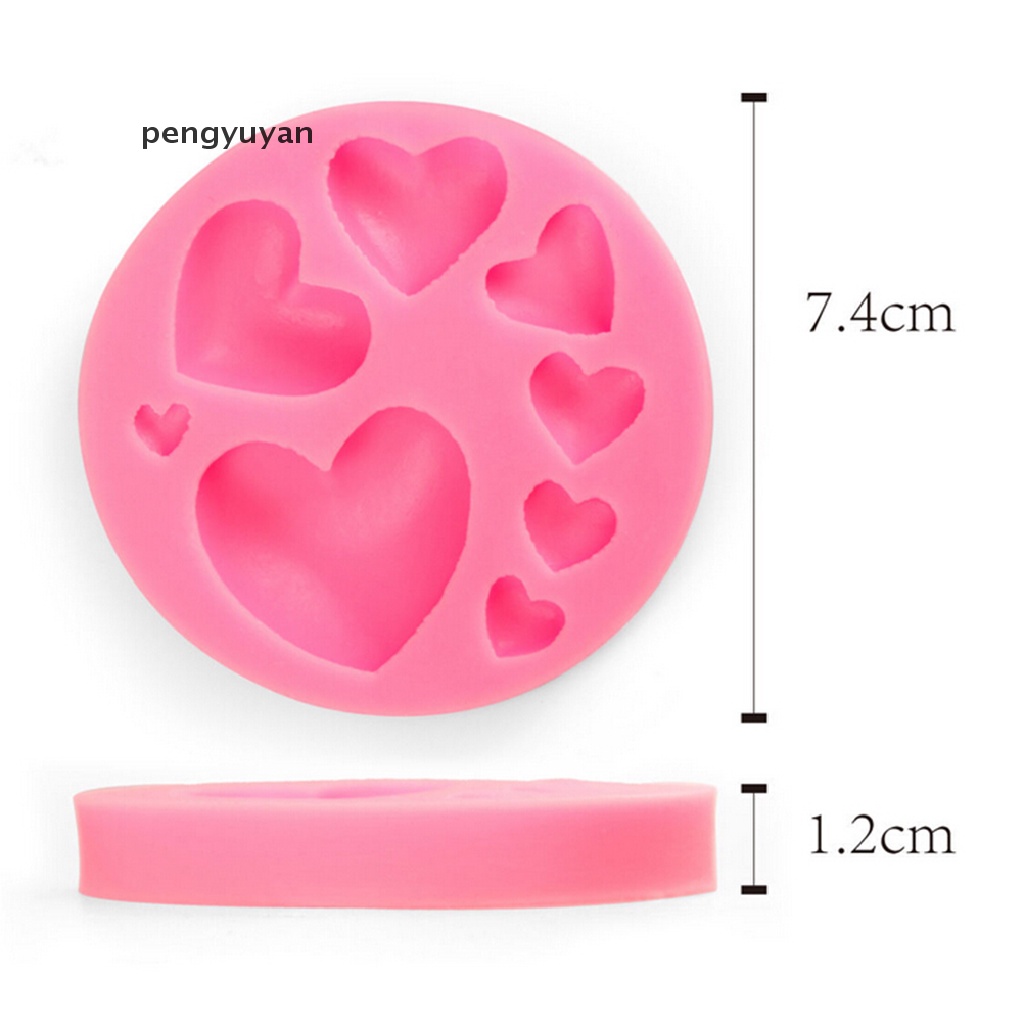 Khuôn Silicone Tạo Hình Trái Tim 3D Trang Trí Bánh DIY