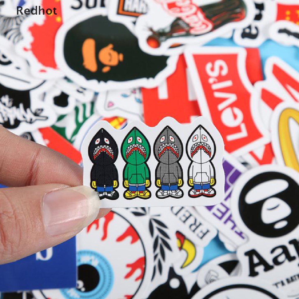 Bộ 60 Hình Dán Logo Trang Trí Xe Hơi / Ván Trượt / Laptop / Guitar / Laptop