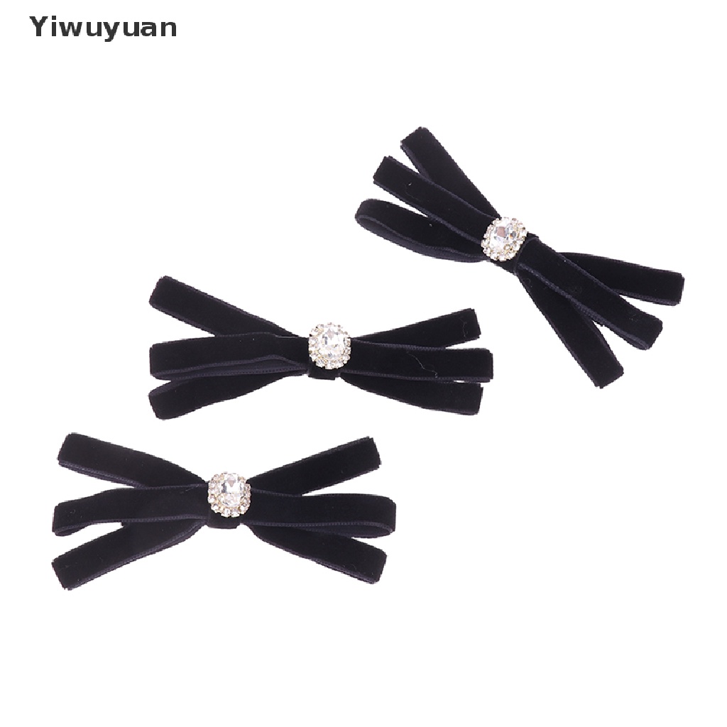 1 Kẹp Tóc Nơ Đen Đính Đá Thời Trang