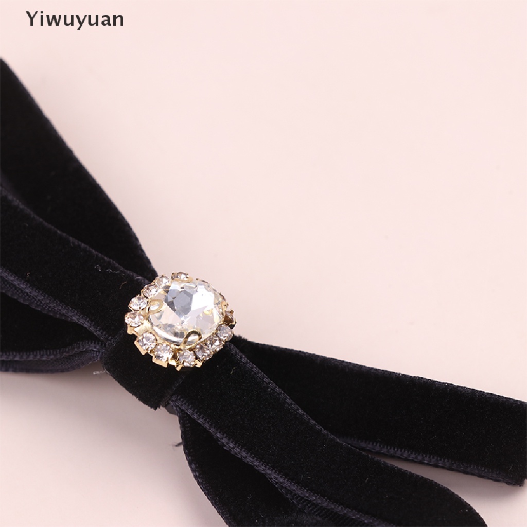 1 Kẹp Tóc Nơ Đen Đính Đá Thời Trang