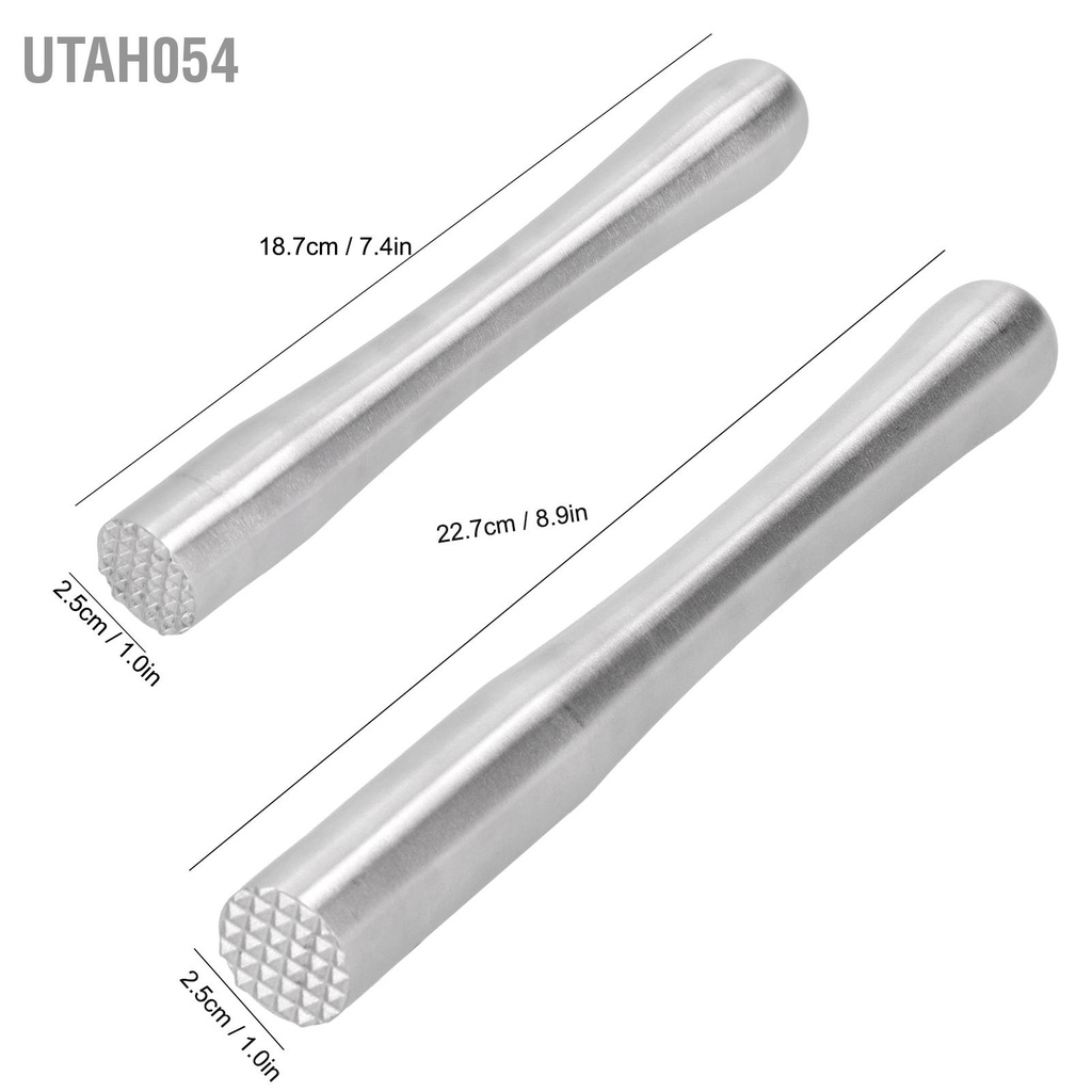 Utah054 Thép Không Gỉ Đá Nghiền Cần Phối Cocktail Muddler Barware Dụng Cụ Nhà Bếp Tự Làm Thanh