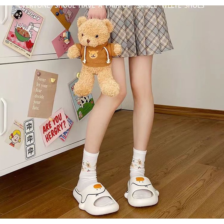 Dép Đi Trong Nhà Chống Trượt Họa Tiết Chú Vịt Hoạt Hình Đáng Yêu Thời Trang 2023 Cho Nữ