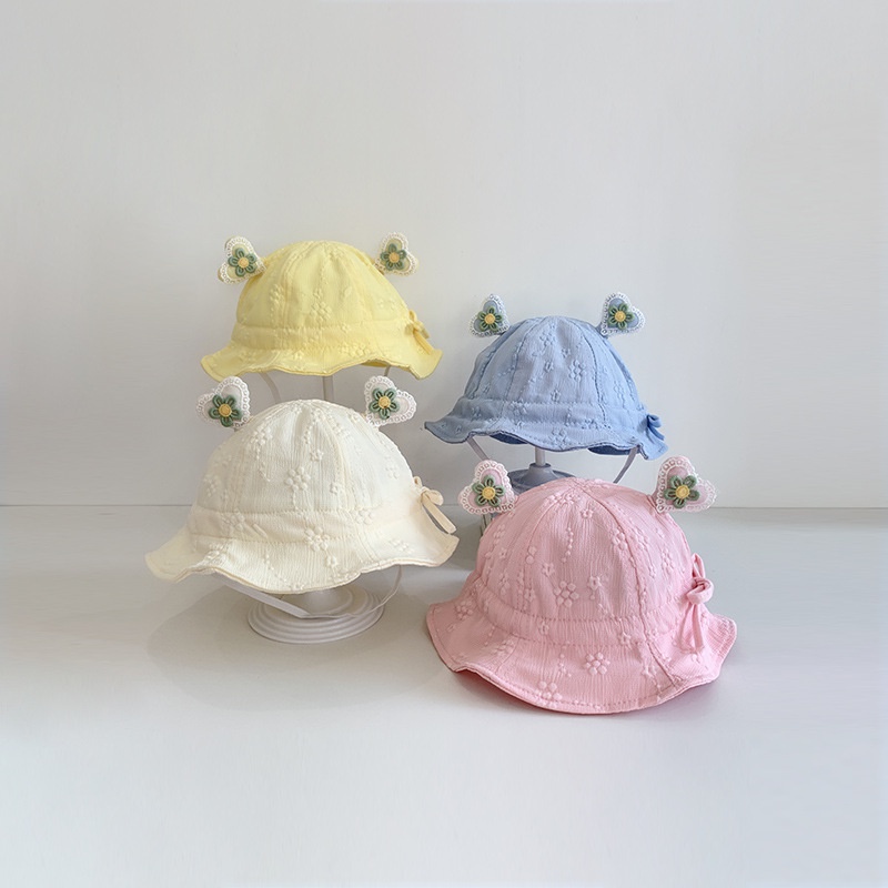 Mũ Tai Bèo Chất Liệu Cotton Họa Tiết Hoa Dễ Thương Cho Bé