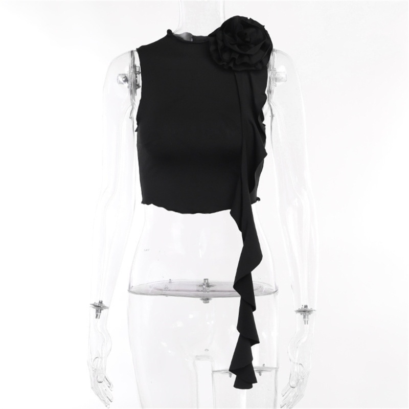 Bộ Áo Tank Top Hai Mảnh Họa Tiết Hoa + Chân Váy Ngắn Lưng Cao Ôm Dáng Thời Trang Mùa Hè Dễ Thương Cho Nữ