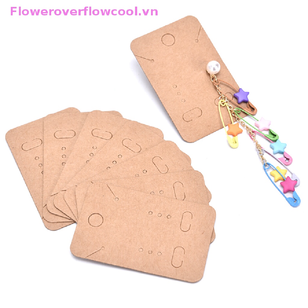 Set 100 Thẻ Giấy Kraft Trưng Bày Vòng cổ / Bông Tai