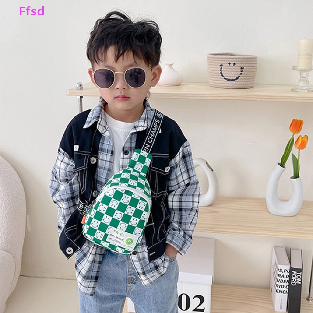 {Ffsd} Túi Đeo Vai Nhỏ Hình Vuông Kẻ Sọc Caro Vintage Dễ Thương Cho Bé Trai * Bán Chạy