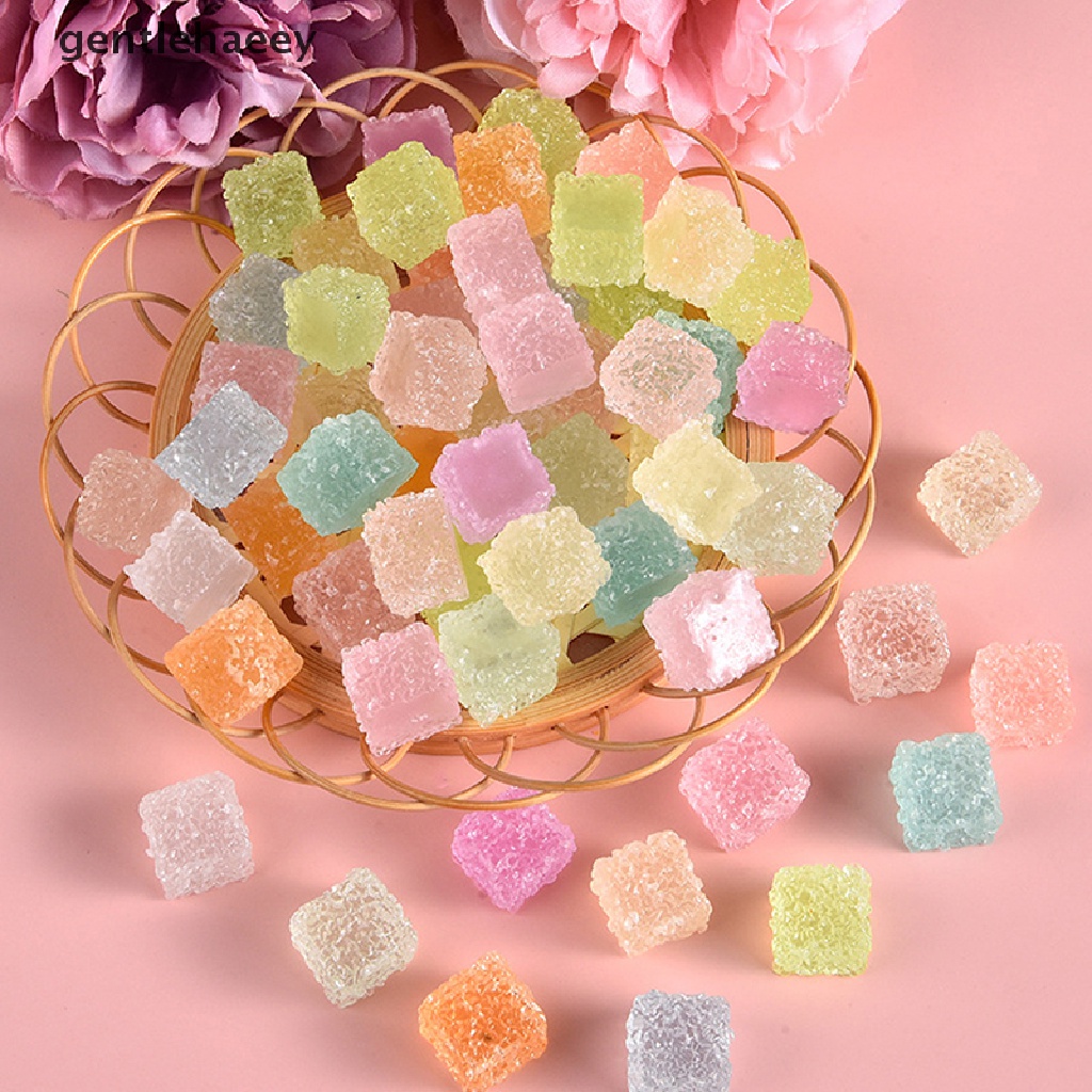 Bộ 10 Mô Hình Đồ Ăn Đường Vuông Mini Bằng Nhựa Resin Phát Quang Trang Trí Điện Thoại / Sổ Tay DIY