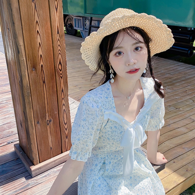 IELGY    Đầm In Hoa Phong Cách Pháp Ngọt Ngào Cho Nữ