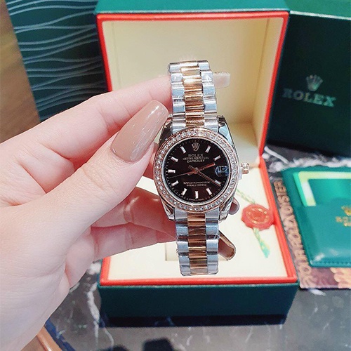 Đồng hồ nữ nữ máy nhật, mặt size 32mm đính hạt, dây thép 904L không rỉ CAO CẤP