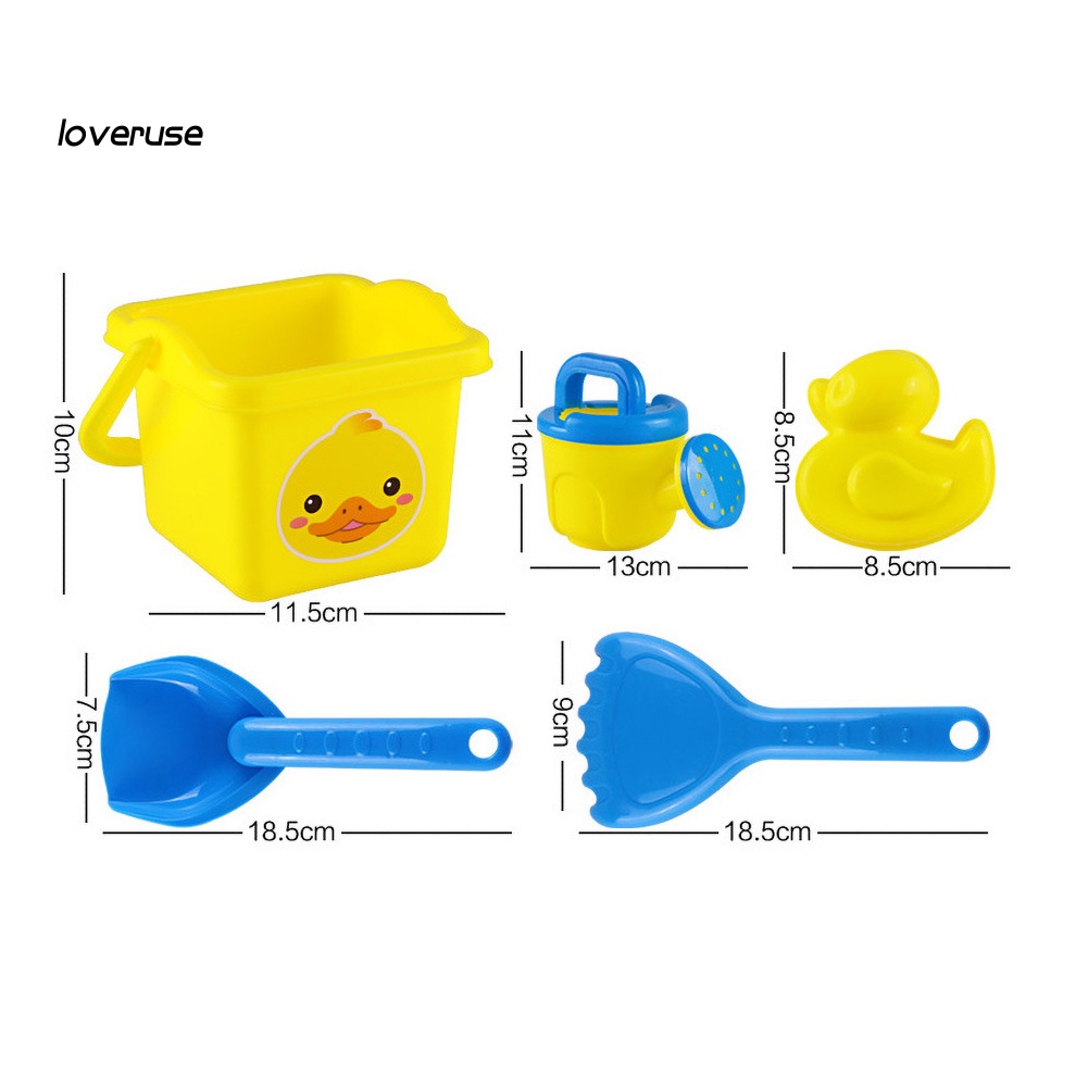 Set 5 Đồ Chơi Cát Bãi Biển Mùa Hè In Hình Gấu / Vịt Hoạt Hình Cho Bé