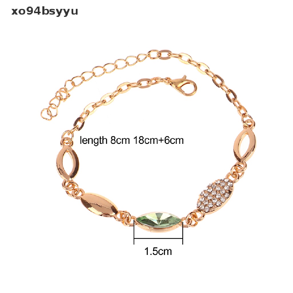 Bộ Trang Sức xo94bsyyu Màu Vàng / Bạc Đính Pha Lê Sang Trọng Cho Nữ