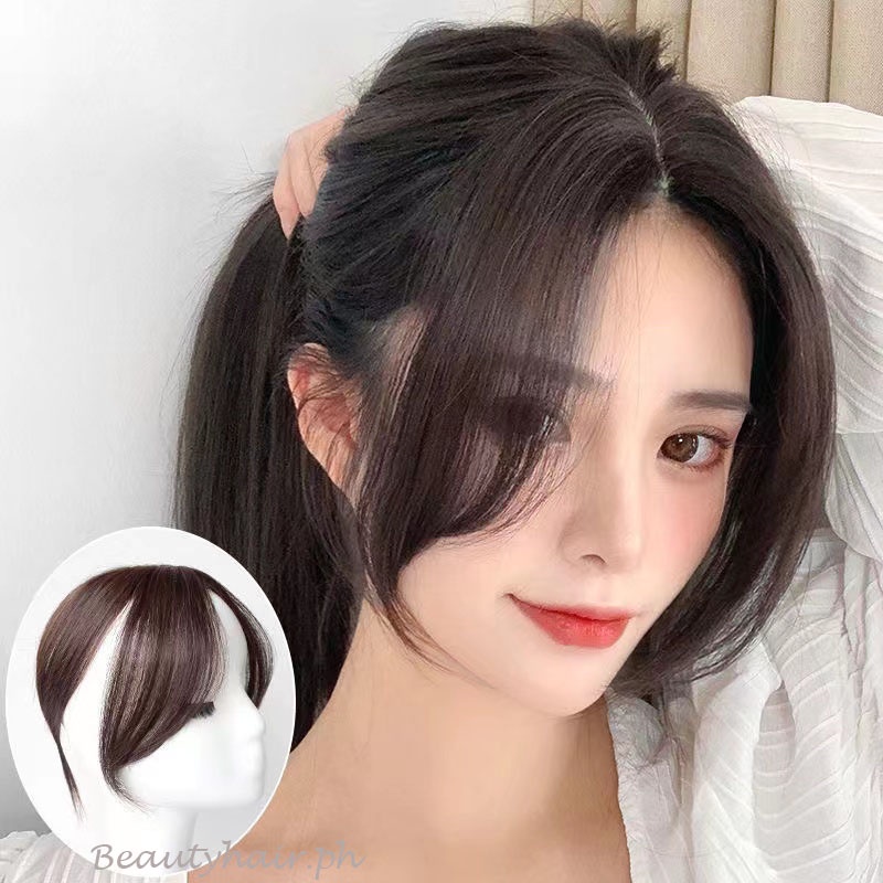 Tóc Giả Nối Dài Mái Ngang Có Kẹp Bằng Sợi Tổng Hợp Chịu Nhiệt Cao