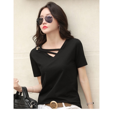 Ốp Điện Thoại Thời Trang Cho W978 W978#Áo Thun Đen Tay Ngắn Cổ Chữ V Dáng Rộng Phong Cách Hàn Quốc Thời Trang Mùa Hè Cho Nữ