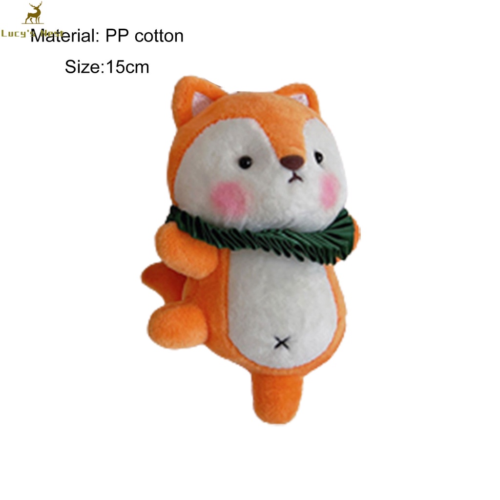 Móc Khóa Hình Heo / Cáo Nhồi Bông 15cm Dễ Thương Dành Cho Bạn Gái