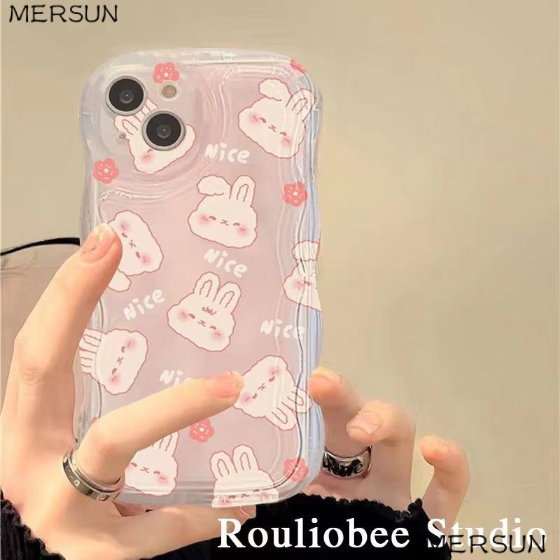 ✅Ốp Điện Thoại Hình Thỏ Hồng Cho Iphone13 Xr 1114pro12 promax 14 xs R2ES