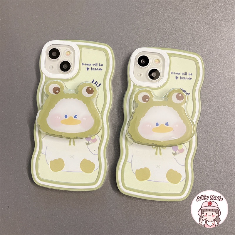 Ốp Điện Thoại TPU Mềm Chống Mồ Hôi Hình Chú Ếch Xanh Có Giá Đỡ Cho Iphone 14 Pro Max 11 12 11 Pro Max X XS