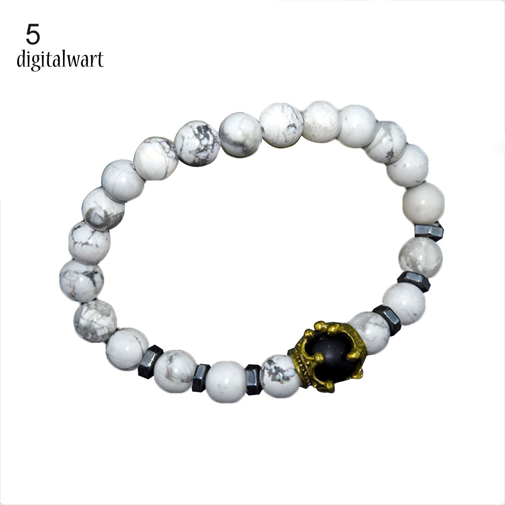 Kỹ Thuật Số| Vòng Tay Chuỗi Hạt Đá Tự Nhiên Hình Vương Miện Thời Trang Cho Nam