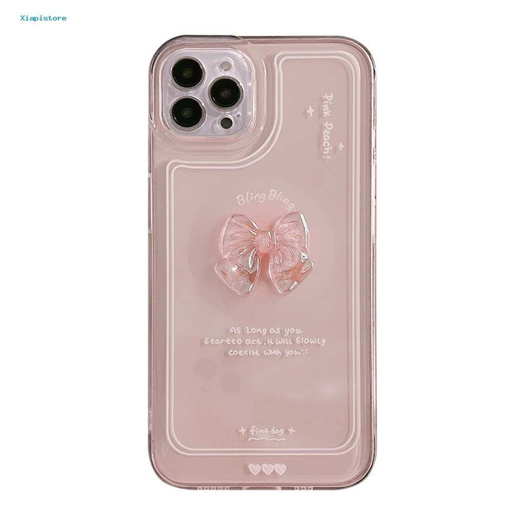 [Xiapistore] Ốp Điện Thoại TPU Mềm Ba Chiều Đính Pha Lê Giả Lỗ Cắt Chính Xác Có Dây Thừng Bảo Vệ Toàn Diện Không Để Lại Dấu Vân Tay Cho Iphone