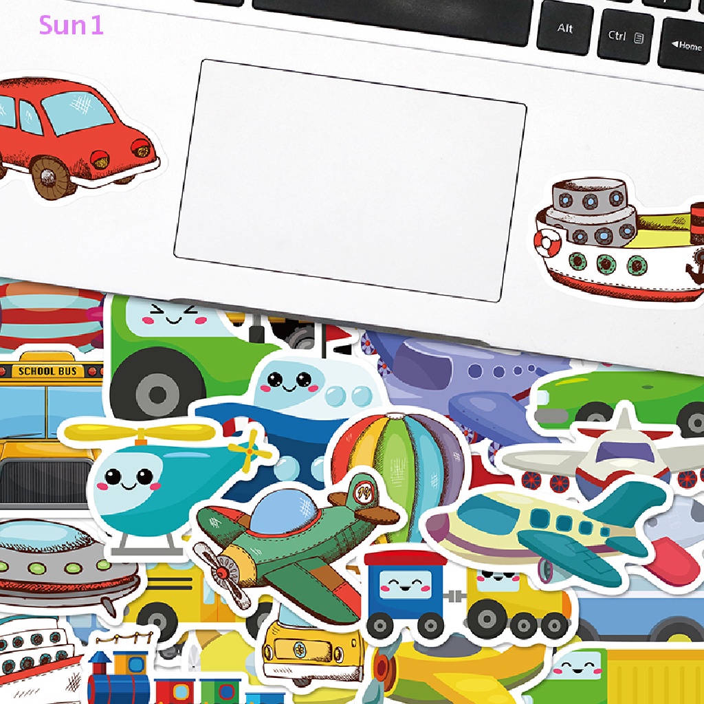 Bộ 50 Miếng Dán Họa Tiết Giao Thông Hoạt Hình Graffiti Trang Trí Ván Trượt / Máy Tính / Điện Thoại