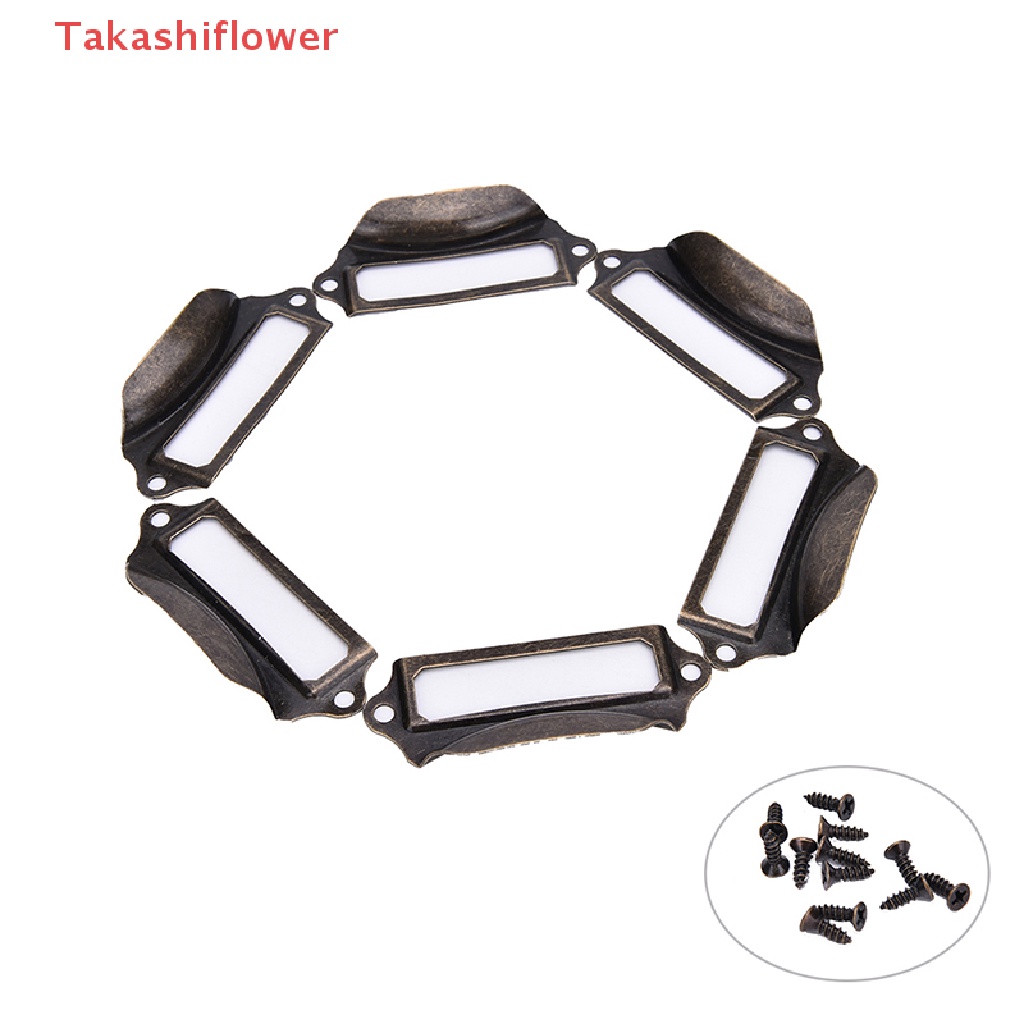 Set 6 Tay Nắm Ngăn Kéo Tủ Bằng Đồng Thau Màu Bạc Kiểu Cổ Điển Tiện Dụng