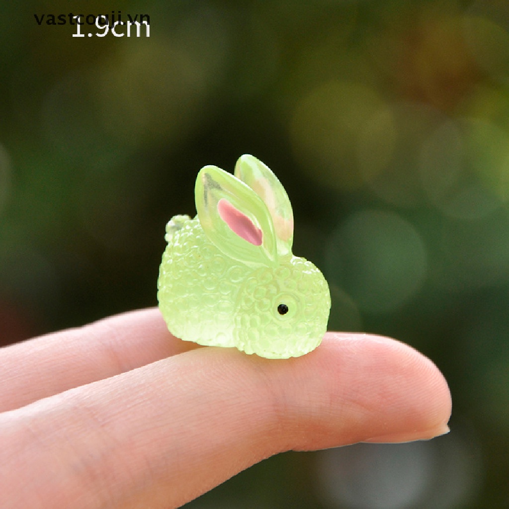 1 Mô Hình Thỏ VASTJI Mini Bằng Nhựa Phát Quang Trang Trí Tiểu Cảnh