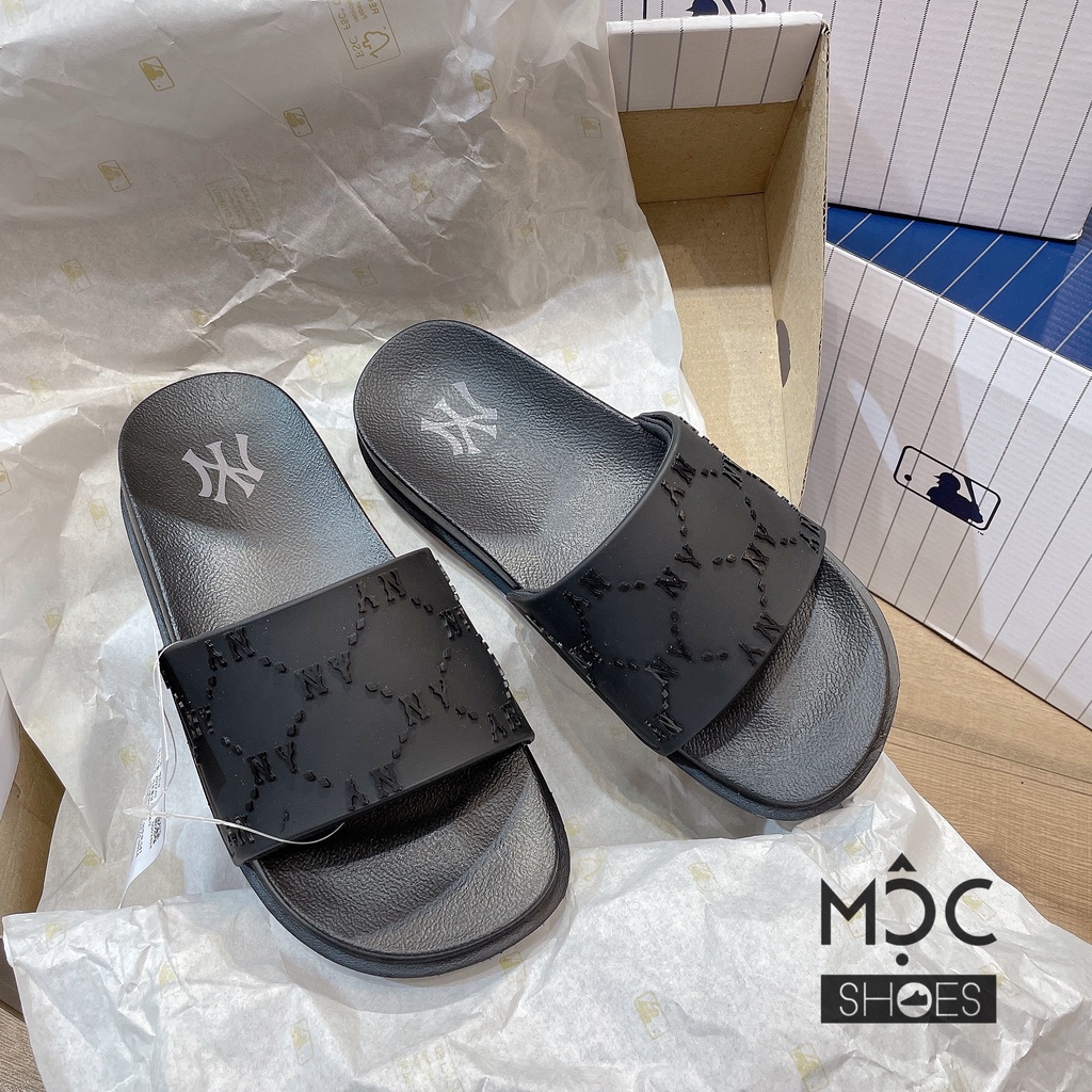 Dép MLB Mound Dia MONOGRAM - màu Đen - Code: 3ALPAC1-50BKS