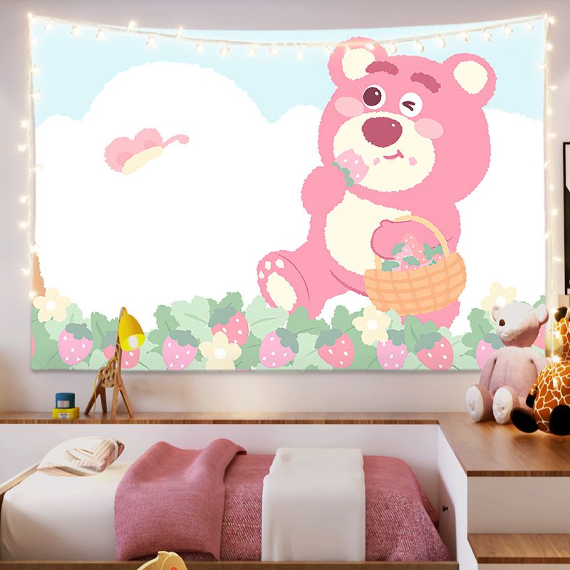 Disney Thảm Vải Treo Tường Họa Tiết Hoạt Hình Gấu Dâu Tây Đáng Yêu