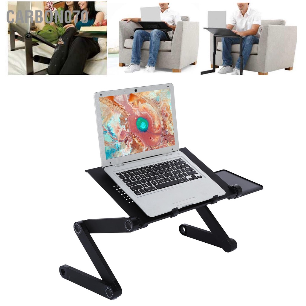 Carbon070 Bàn máy tính xách tay có bảng chuột Di động hợp kim nhôm Giá đỡ gấp thể điều chỉnh