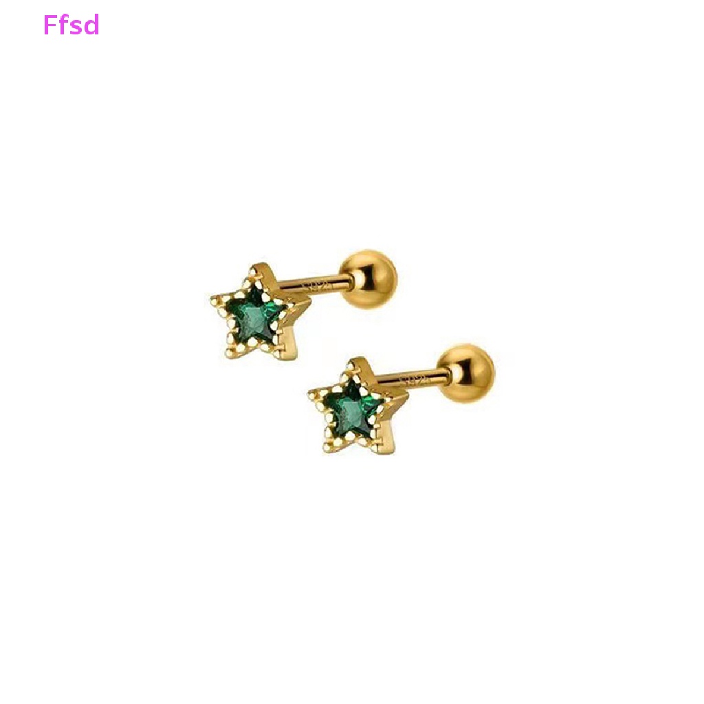 1 Đôi Khuyên Tai Đính Đá Zircon Hình Ngôi Sao Thời Trang Cho Nữ