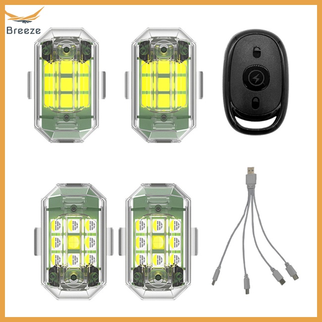 Đèn Led Nhấp Nháy Cảnh Báo Điều Khiển Từ Xa Không Dây Cho Xe Đạp / Xe Máy