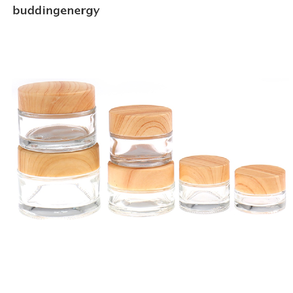 {BUDDI} 1 Hũ Thủy Tinh Đựng Mỹ Phẩm Chăm Sóc Da Có Thể Đổ Đầy Với Hạt Gỗ {BUDDI}