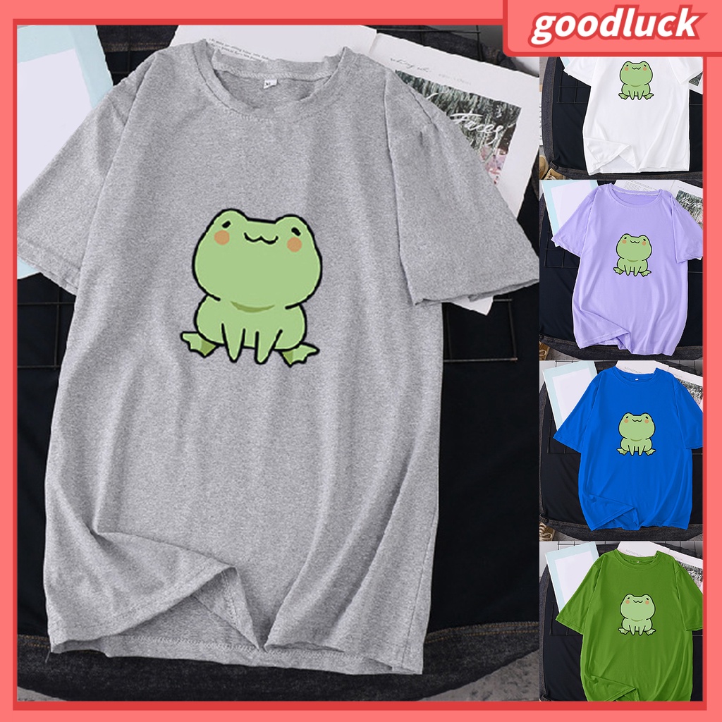 Áo Thun Tay Ngắn Chất Liệu Polyester In Họa Tiết Hoạt Hình Chú Ếch Dễ Thương Thời Trang Mùa Hè Cho Nữ