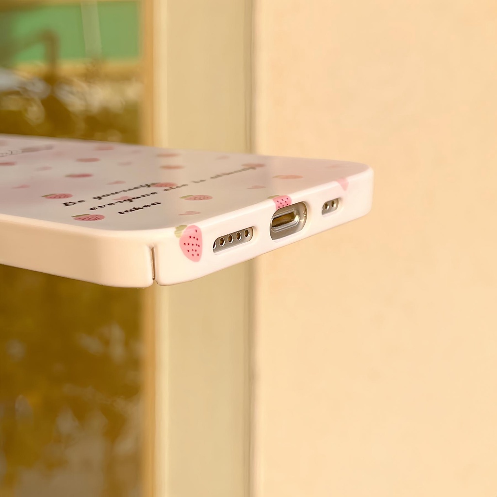 Ốp Điện Thoại Silicon TPU Mềm Hình Dâu Tây Đơn Giản Chống Sốc Chống Rơi Cho iPhone 14 Pro Max 13 12 11