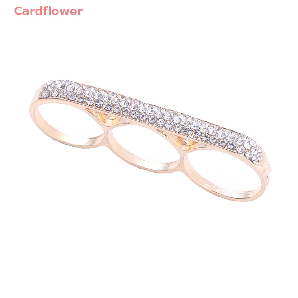< Cardflower > Nhẫn Đeo Ba Ngón Tay Đơn Giản Bằng Thép Không Gỉ Thời Trang Làm Quà Tặng Trang Sức