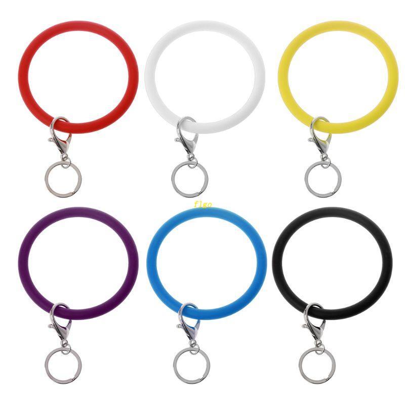 Vòng Đeo Tay Thể Thao Bằng Silicone Kèm Móc Khóa Đơn Giản