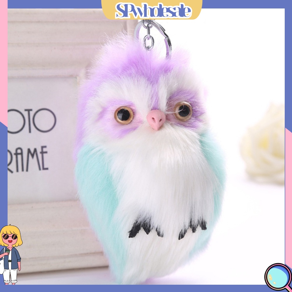 <SPwholesale> Móc Khóa Hình Cú Đính Lông Nhân Tạo Dễ Thương