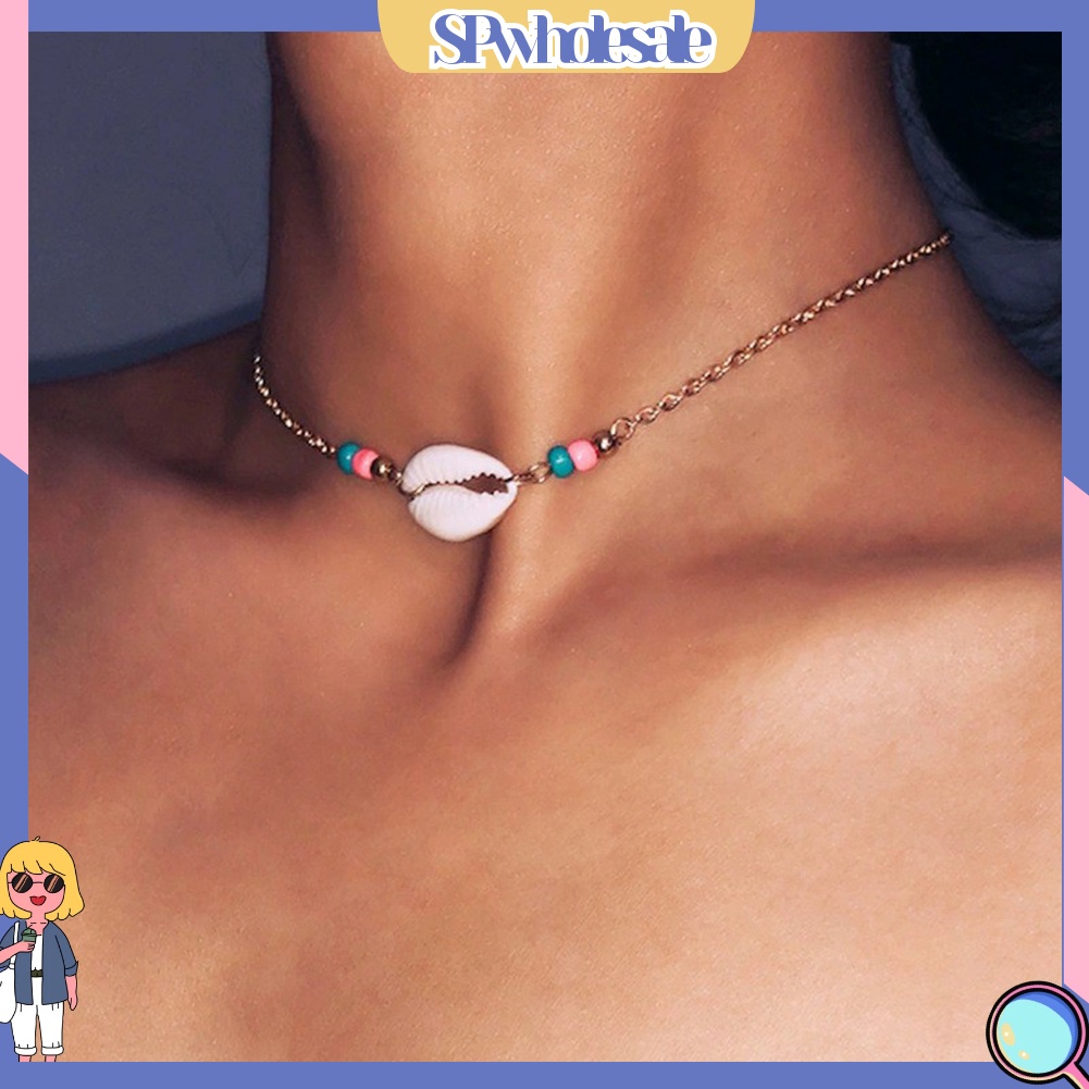<SPwholesale> Vòng Cổ Choker Gắn Vỏ Sò Phong Cách Bohemian Thời Trang Đi Biển Mùa Hè Cho Nữ