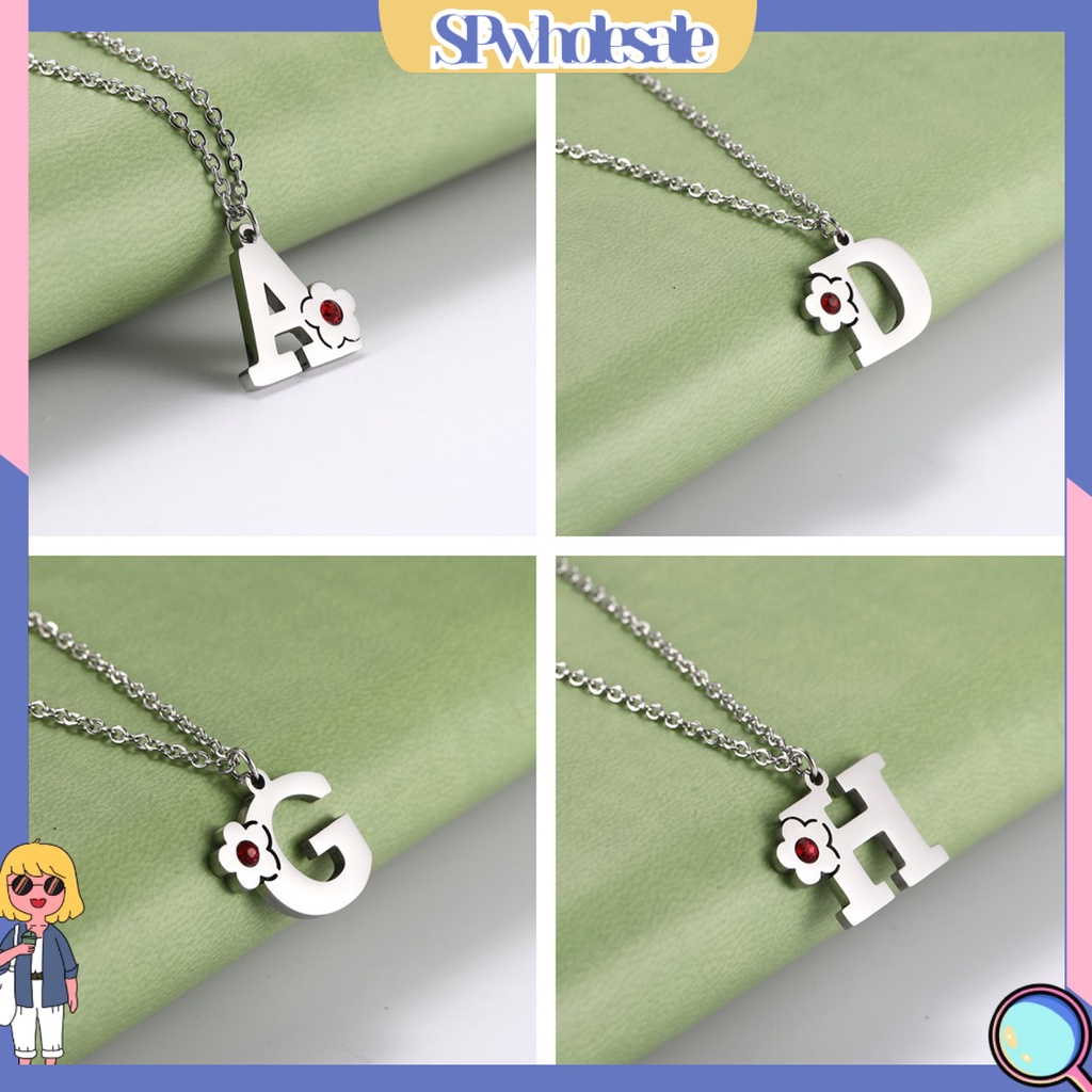 <SPwholesale> Vòng cổ Bằng Thép Titan Mặt Chữ Cái Đơn Giản Dễ Phối Đồ Thân Thiện Với Da Không Dị Ứng Trang Trí Unisex A-Z Capital