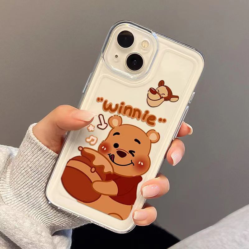 ✅Ốp Điện Thoại Silicon Trong Suốt Hình Gấu Pooh Cho iPhone6plus / 1411 xr / promax 7 TV9R 12 13